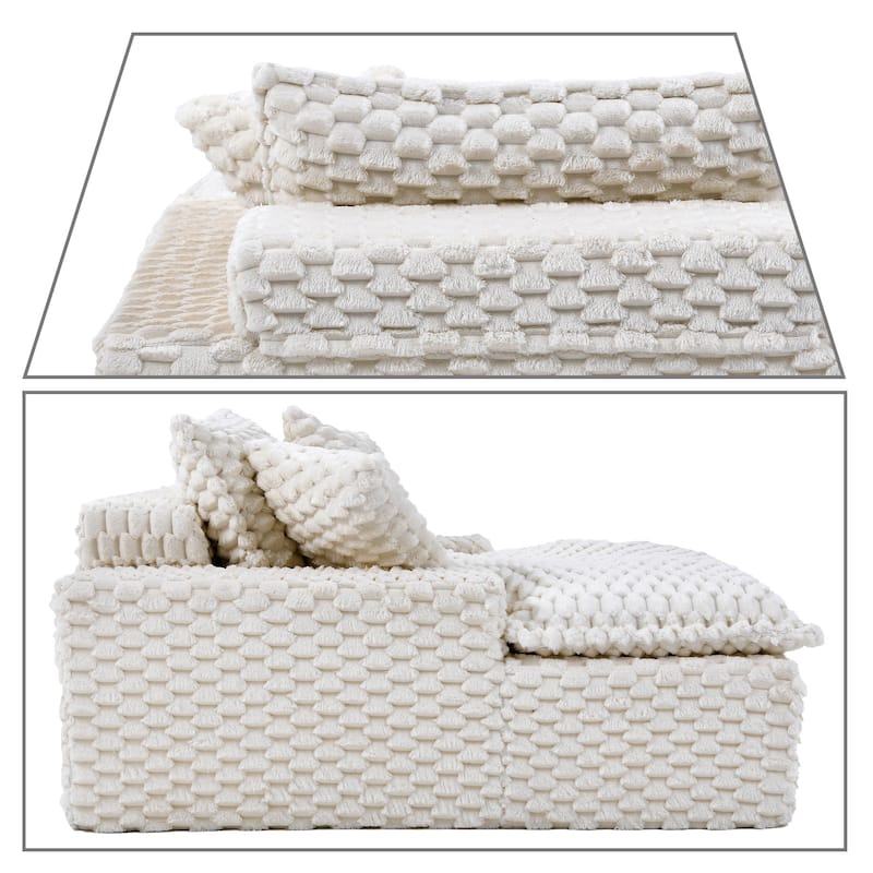 Contemporary Stylish Frameless Corduroy Fabric Upholstered Lazy Sofa Chair Leisure Chaise