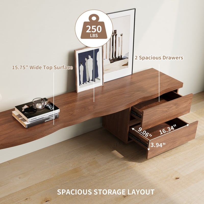 Modern 71" Solid Wood Tv Stand With Drawers, Media Console Table For Living Room, Walnut Finish