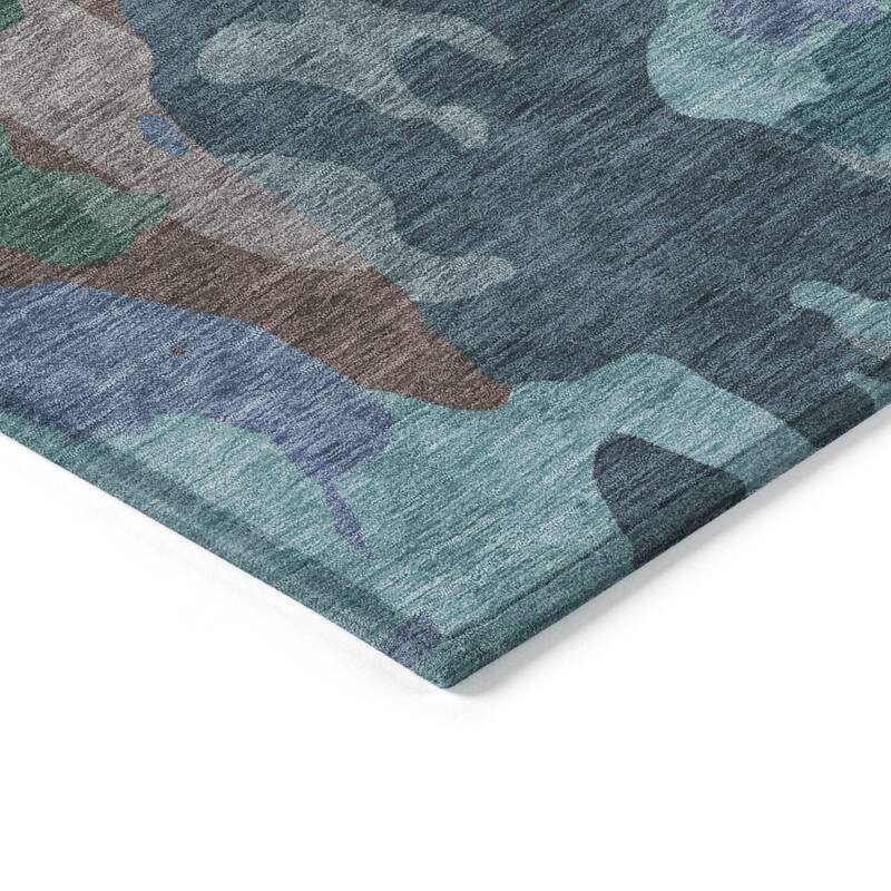 Machine Washable Indoor/Outdoor Modern Brushstrokes Chantille Rug