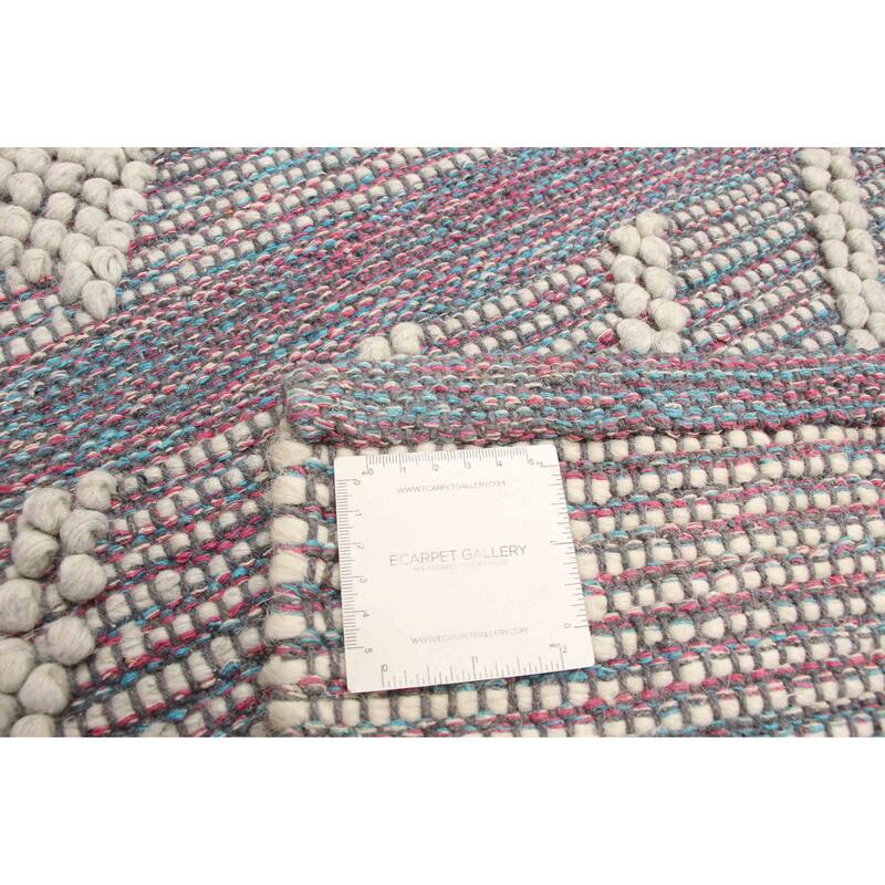 ECARPETGALLERY Braid weave Sienna Grey Wool Rug - 6'2 x 9'0