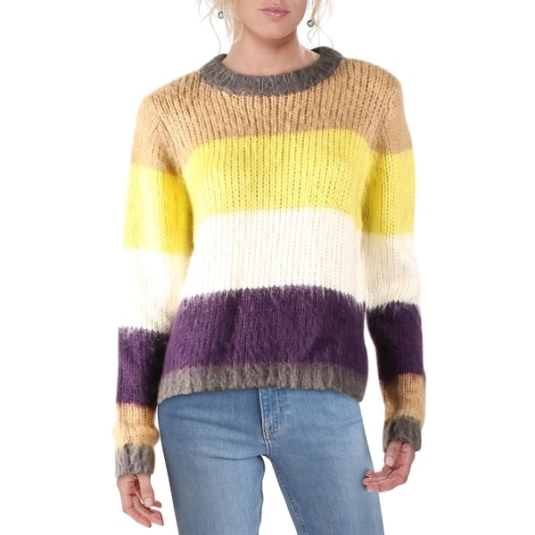 RD Style Womens Crewneck Sweater Colorblock Pullover - Sunny Lime. Opens flyout.