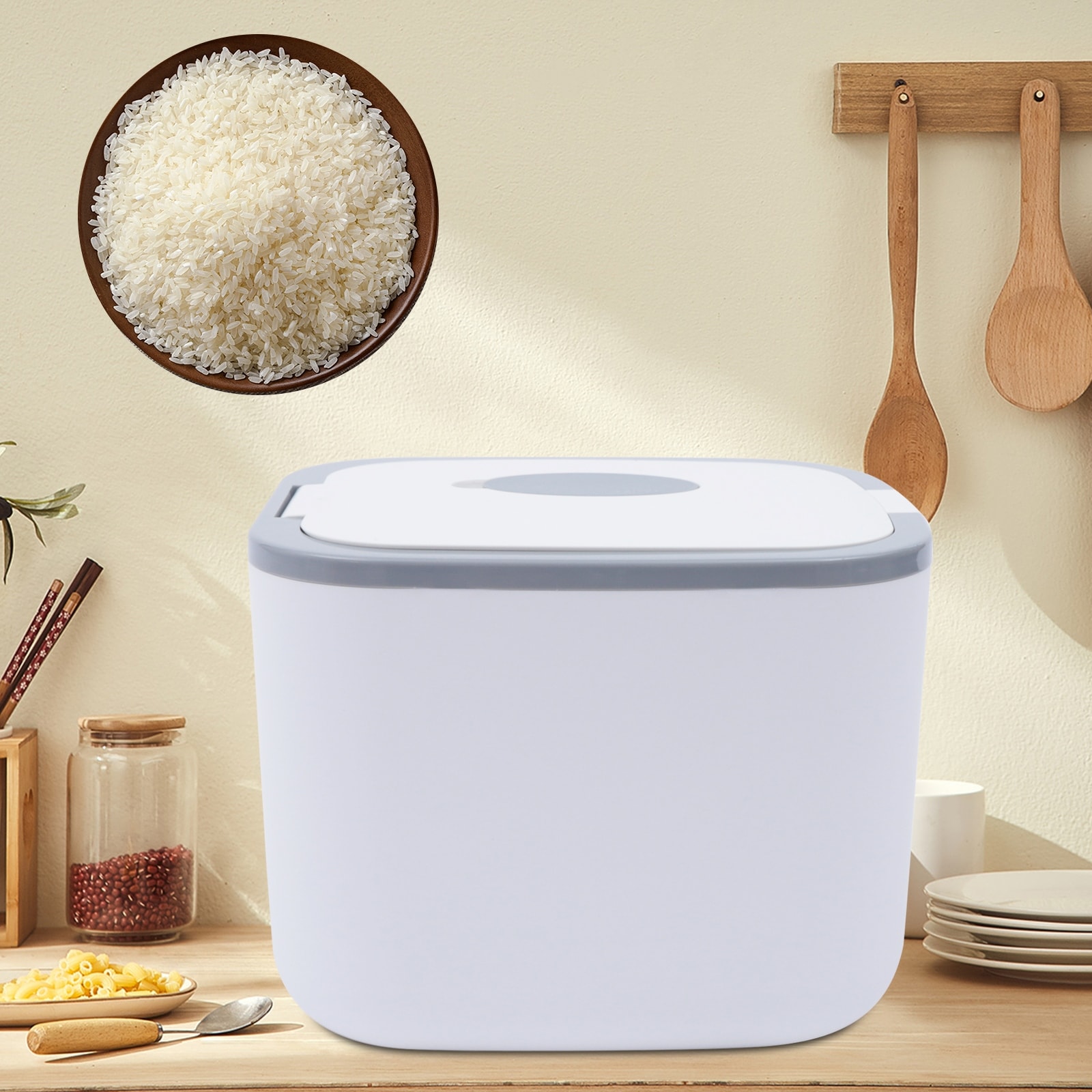 Airtight Rice Dispenser Automatic Flip Cover Food Storage Container -  11.7*10.6*9.7inch - On Sale - Bed Bath & Beyond - 37124590