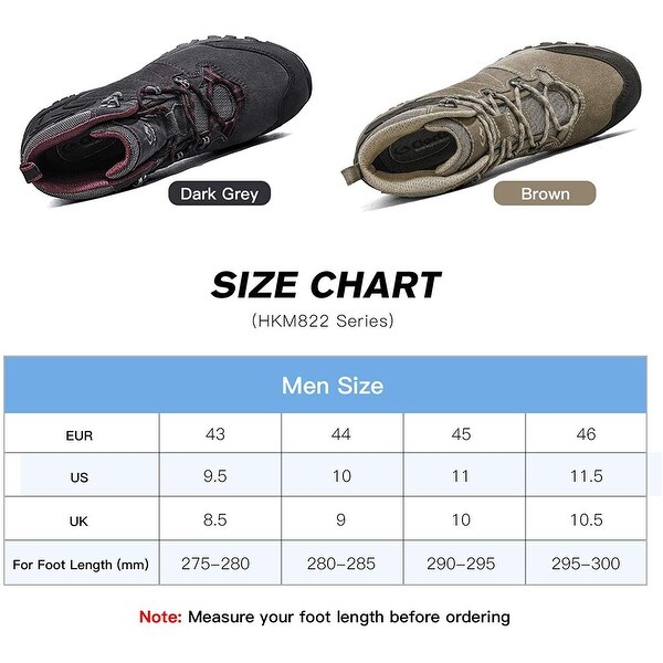 Clorts Waterproof Mens Hiking Boots Outdoor Lightweight Work Shoes Backpacking Trekking Trails