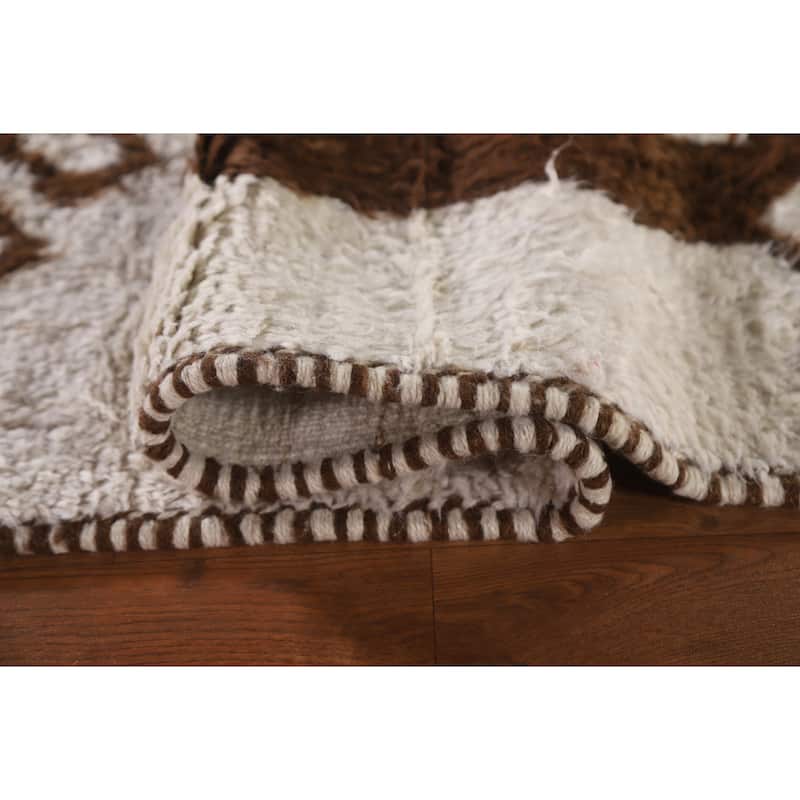 Natural Dye Anatolian Runner Rug Handmade Beige Turkish Wool Carpet - 3'2"x 11'4"