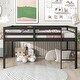 preview thumbnail 12 of 19, Contemporary Design Full Size Low Loft Bed with inclined Ladder and Guardrails, Under Bed Capacious Space, Space-saving, White