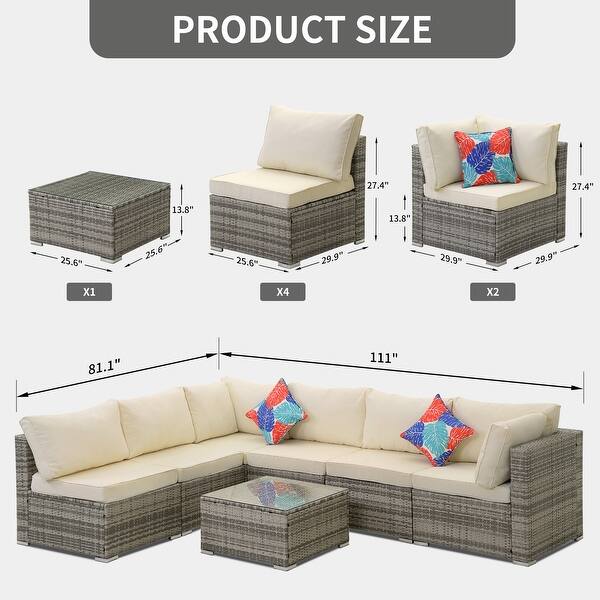 Zenova Rattan 2 or 7piece Wicker Sofa Conversation Set Outdoor Patio Seating Sofa Set On Sale