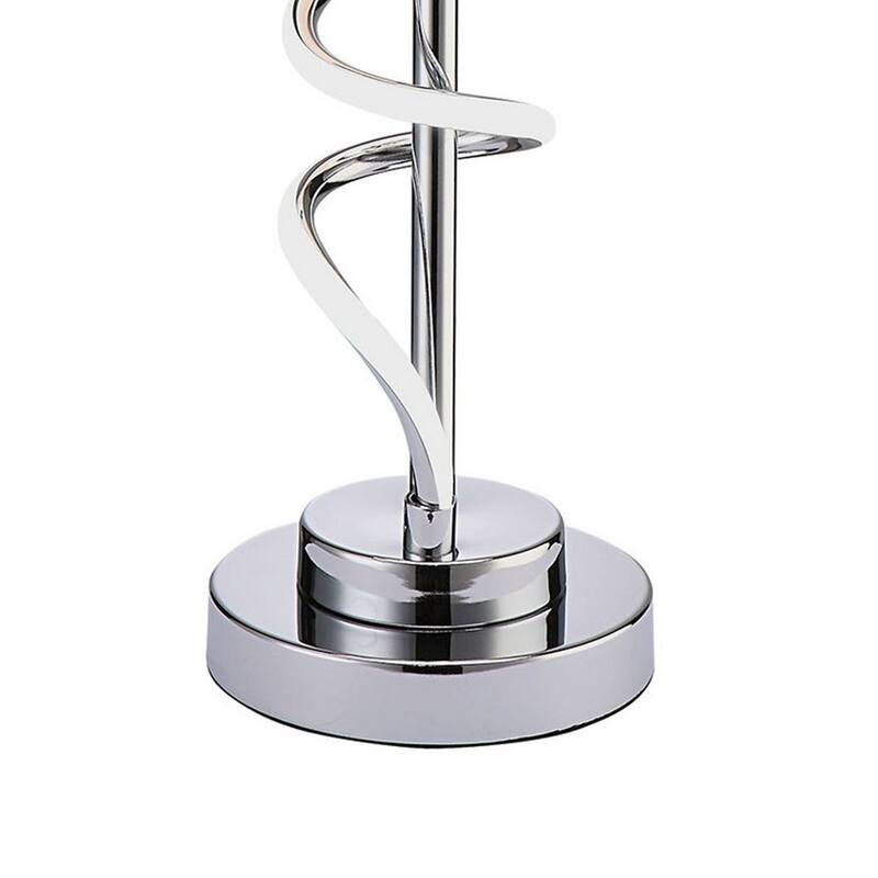 Jame 29 Inch Table Lamp, Drum Fabric Shade, Accent Round Chrome Base