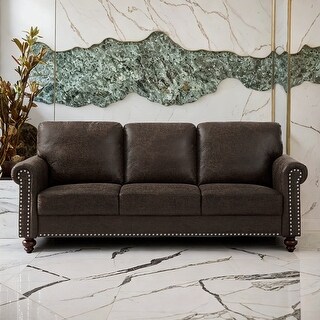 Modern 3-Seat Sofa, Upholstery Apartments Couch, Tufted Cushions Sofa ...