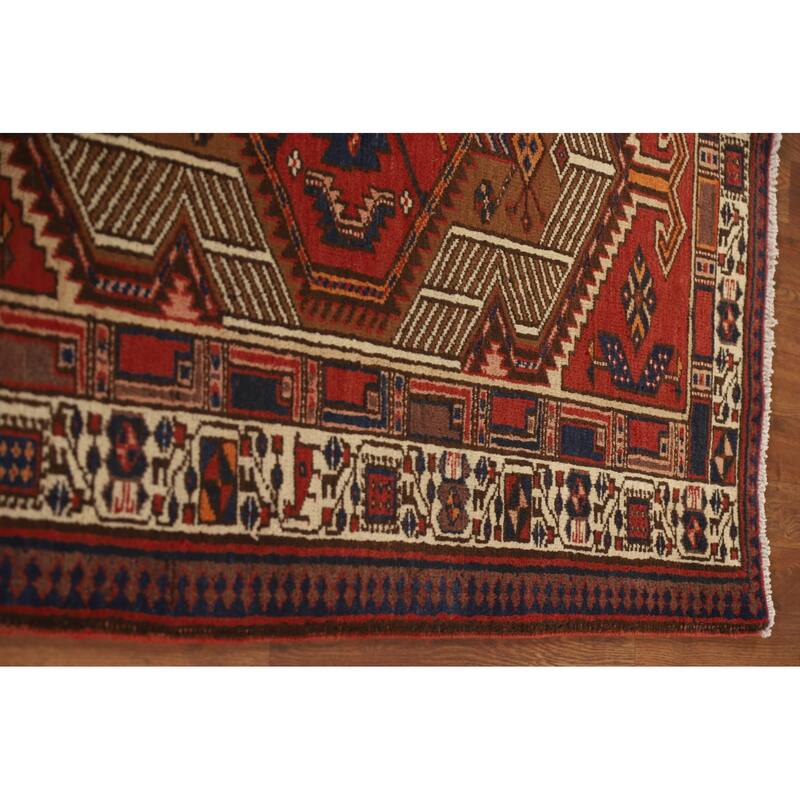 Ardebil Persian Vintage Runner Rug Hand-Knotted Wool Carpet - 3'6"x 10'8"