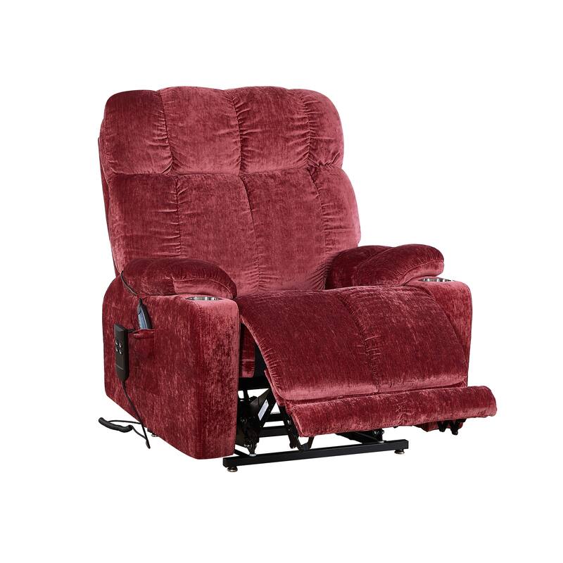 Dual OKIN Motor Power Lift Recliner Chair for Elderly, Infinite 105°-180° Recline, Heat & Massage with 8 Vibrating Points