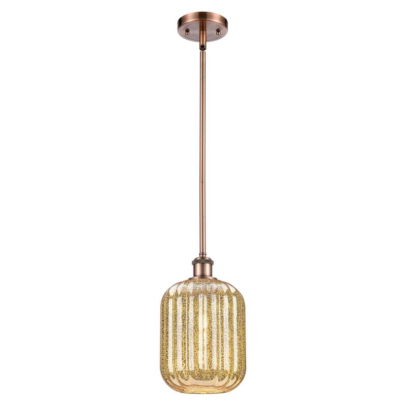 Innovations Lighting Endless Possibilities Ballston - Preston - 1 Light 7" Jar Shade Stem Hung Mini Pendant - Mercury/Antique Copper