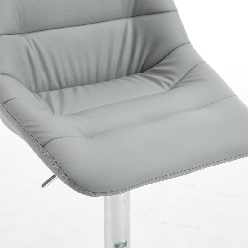 Set of 2 Bar Stools,w/Chrome Footrest & Base Swivel Height Adjustable