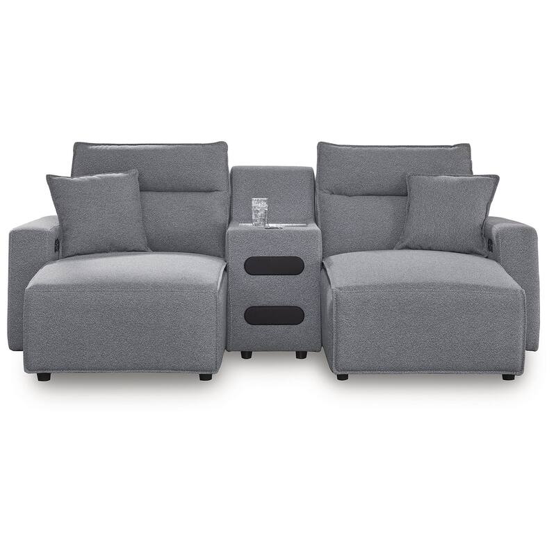 Signature Design by Ashley Modmax Gray 3-Piece Power Reclining Sectional with Chaise - 100" W x 63" D x 41" H