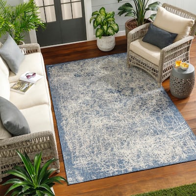Livabliss Ravello Abstract Industrial Indoor/ Outdoor Area Rug