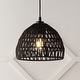 preview thumbnail 71 of 115, Jigu 1-Light Woven Rattan/Iron LED Pendant, by JONATHAN Y