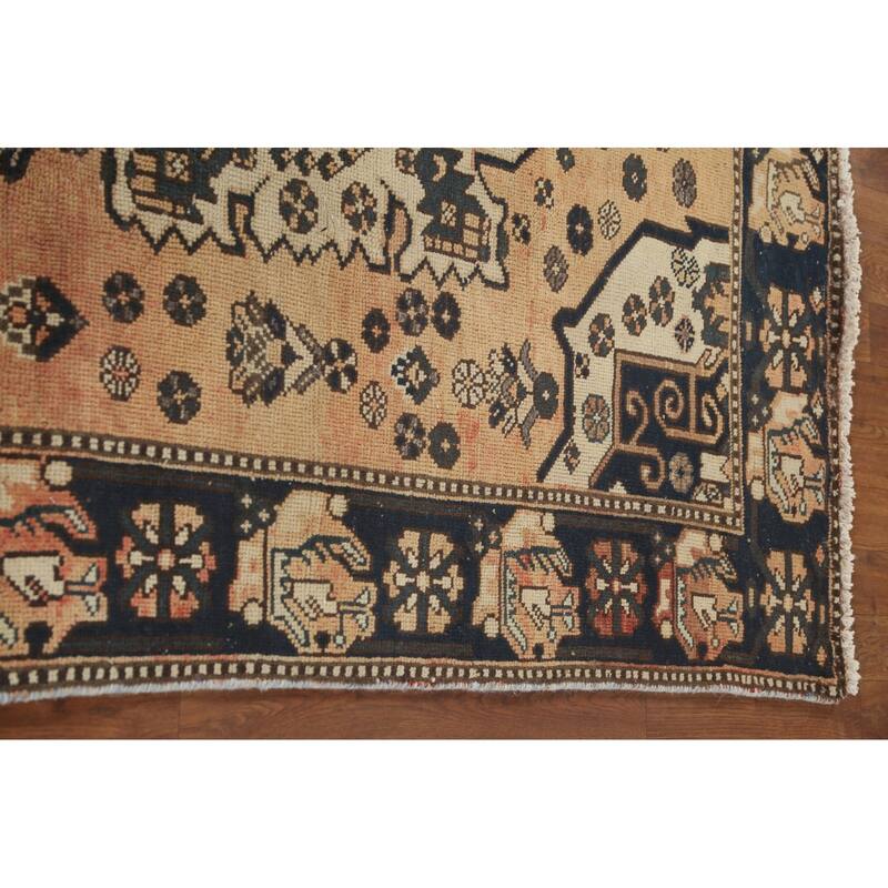 Bakhtiari Persian Vintage Area Rug Handmade Wool Carpet - 5'1" x 9'11"
