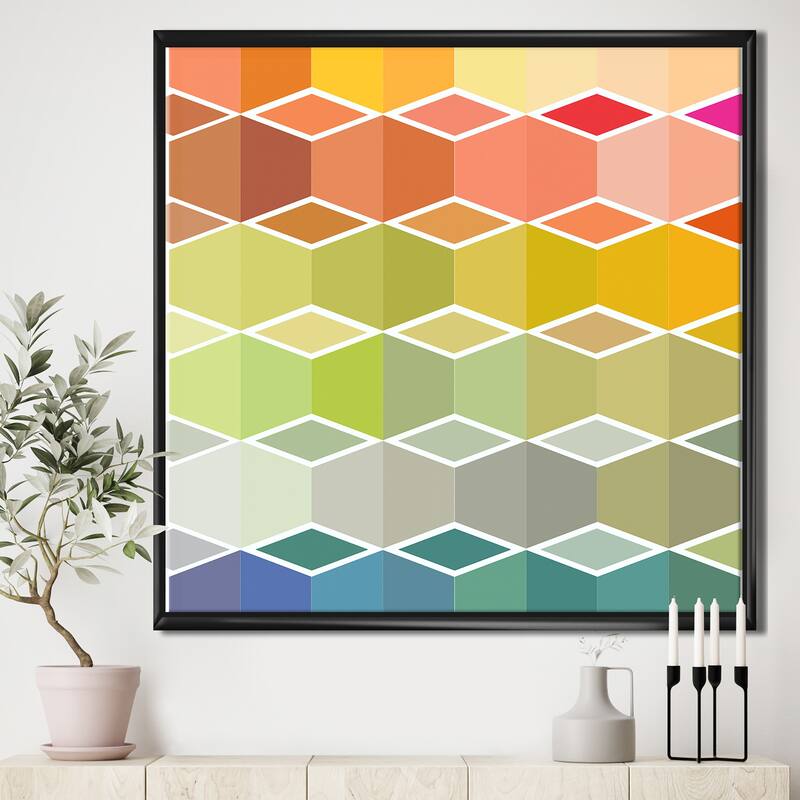 Designart "Flanneur (Square)" Mid-Century Modern Framed Canvas Wall Art