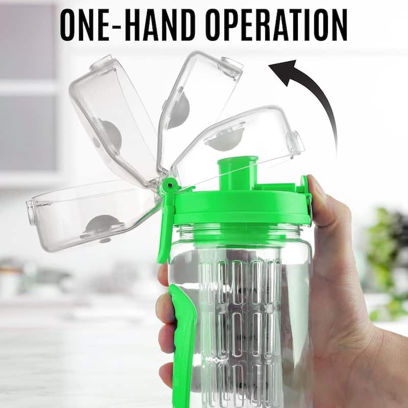 Zulay Kitchen Fruit Infuser Water Bottle With Sleeve 34oz