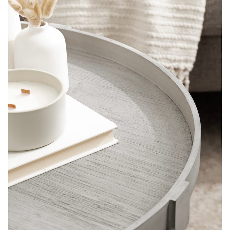 Kate and Laurel Bellport Round Wood Coffee Table