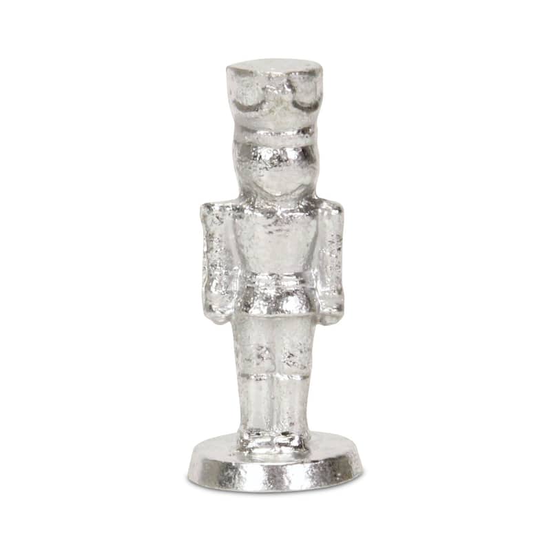HomeRoots 6" Silver Cast Iron Christmas Nutcracker Figurine - 2.25 in. x 5.50 in. x 2.25 in.