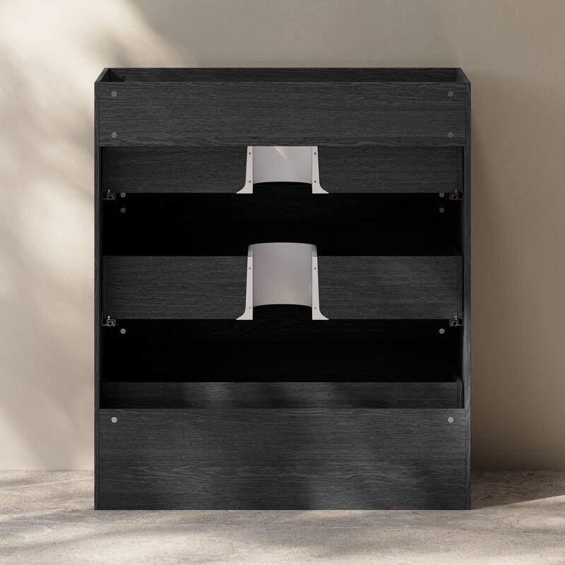 Liberte 30" Freestanding Bathroom Vanity Cabinet Without Top In Black Oak - 30