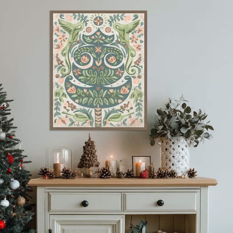 Winter Tree II by June Erica Vess (23 x 28 in.), Framed Canvas Wall Art Print - Sylvie Dark Gold