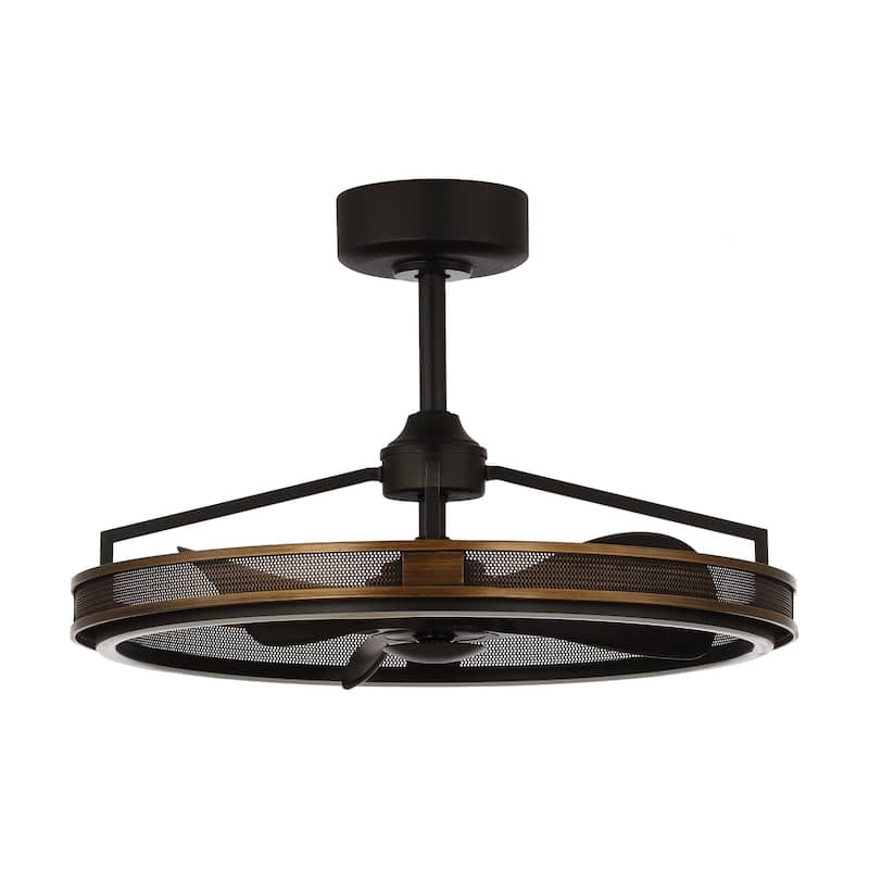 27" Matte Black ABS 3-blade LED Fandelier Bladeless Ceiling Fan with Light and Remote