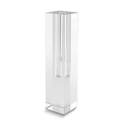 Curata 8 Inch Crystal Glass Square Bud Vase