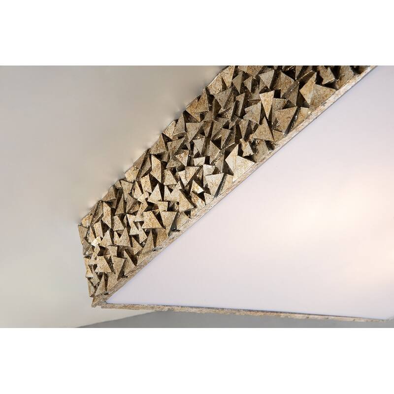 Mosaic Square 3-Light Flush in Silver