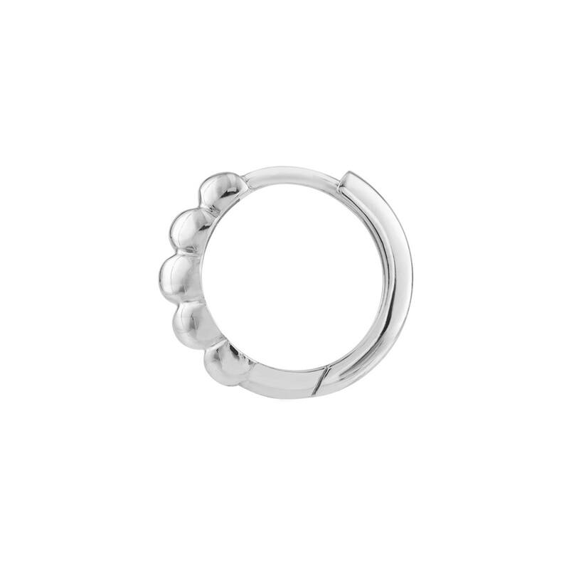 Curata 14k White Gold Cushion Polished HInged Hoop Earrings