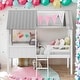 preview thumbnail 2 of 12, Twin Size Low Wood House Loft Bed With Two Side Windows for Home