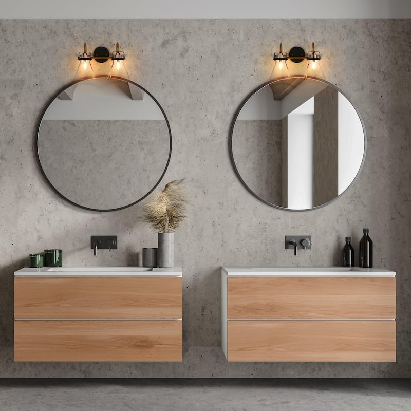 Mutch Modern Farmhouse 2-light Bathroom Vanity Light Glass LED Dimmable Wall Sconce Kitchen Living Room