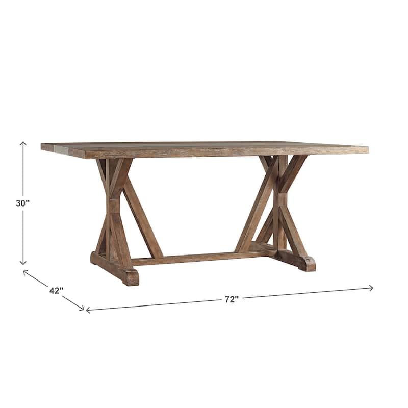 Benchwright Rustic Pine Trestle Accent Dining Table by iNSPIRE Q Artisan