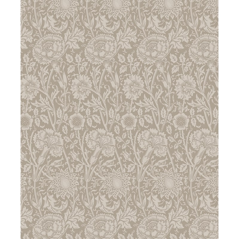 Seabrook Designs Tonal Floral Trail Nonwoven Unpasted Wallpaper - 20.9 in. W x 33 ft. L - Taupe
