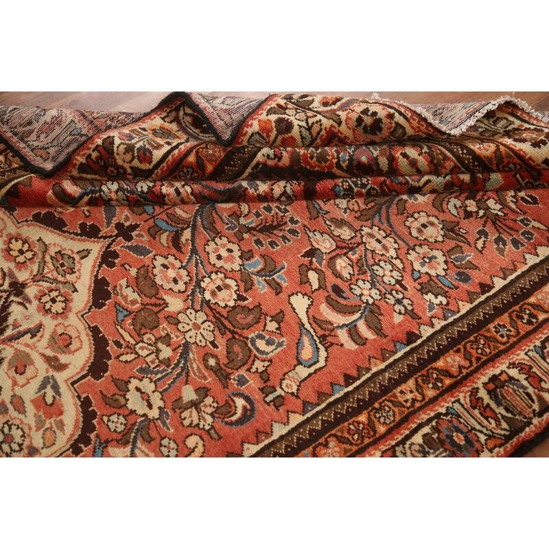 Hand Knotted Oriental 100% Wool Carpet Traditional Floral Oranges & Rust Lilian Area Rug - 10' 8'' X 4' 9''