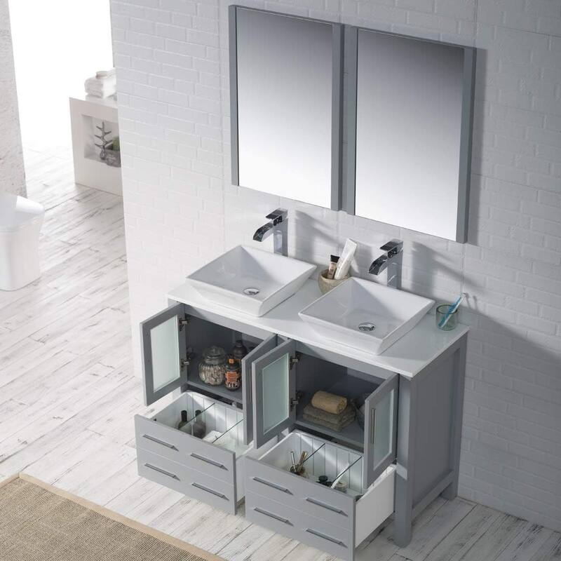 Blossom Sydney 48" Double Bathroom Vanity with Ceramic Sink & Mirrors