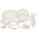 preview thumbnail 1 of 6, Lorren Home Trends 57 Piece Wavy Gold Mix and Match Bone China Service for 8