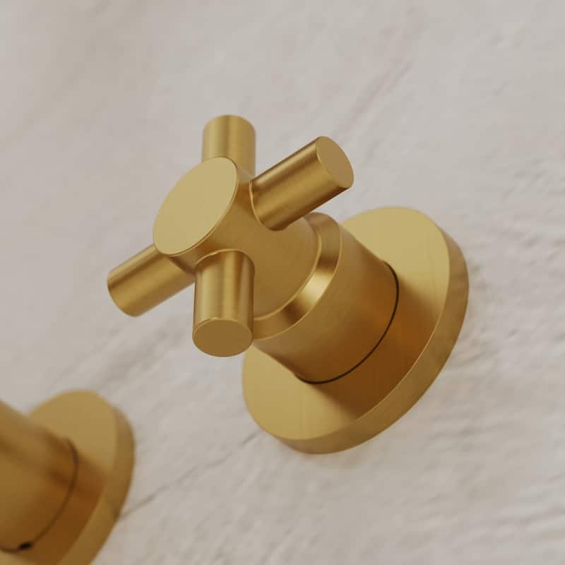 Double Handle Wall Mounted Tub Filler High Flow Tub Faucet Trim