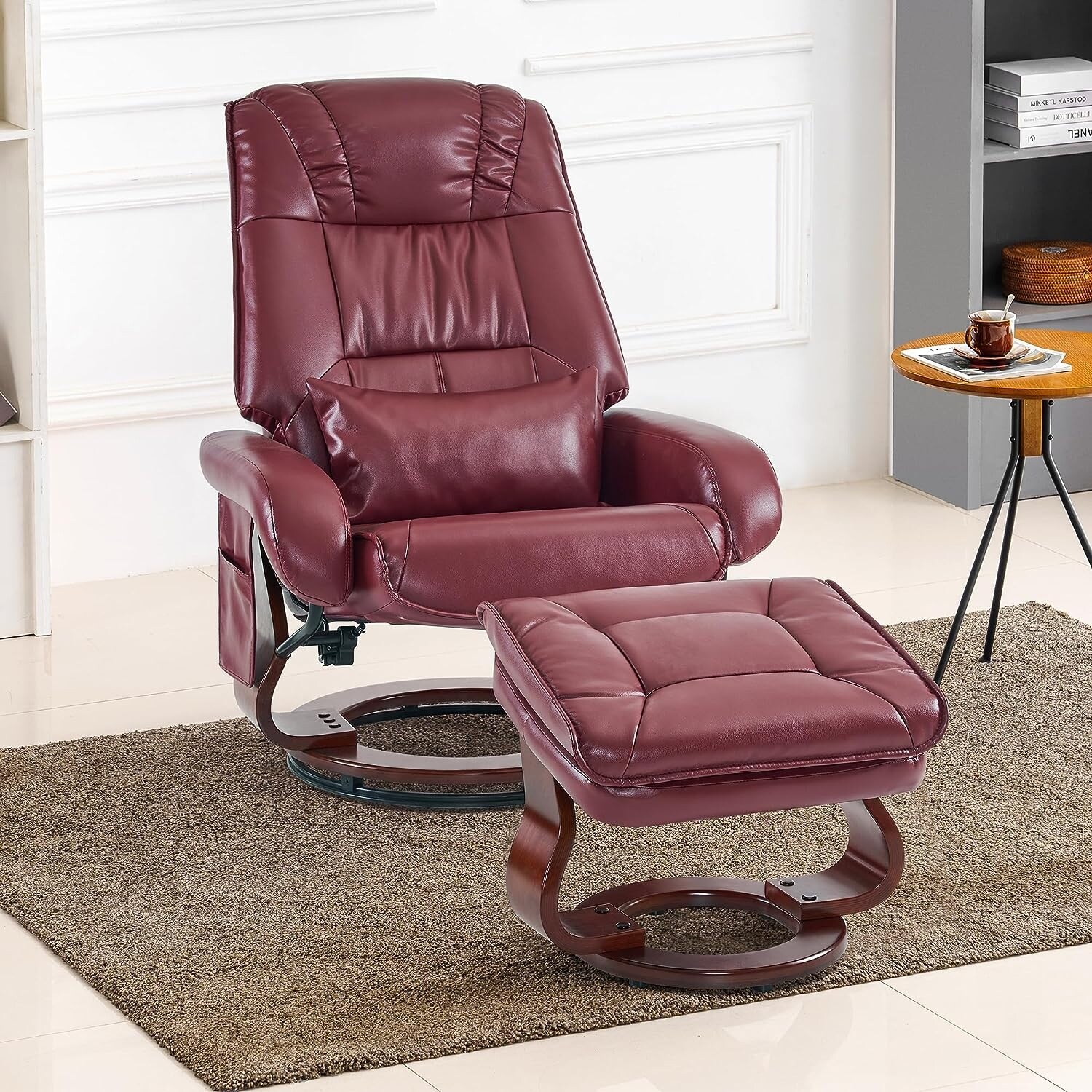 Mcombo recliner with ottoman discount reclining chair with vibration massage