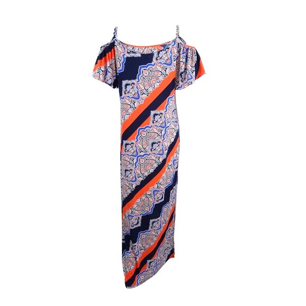 msk cold shoulder maxi dress