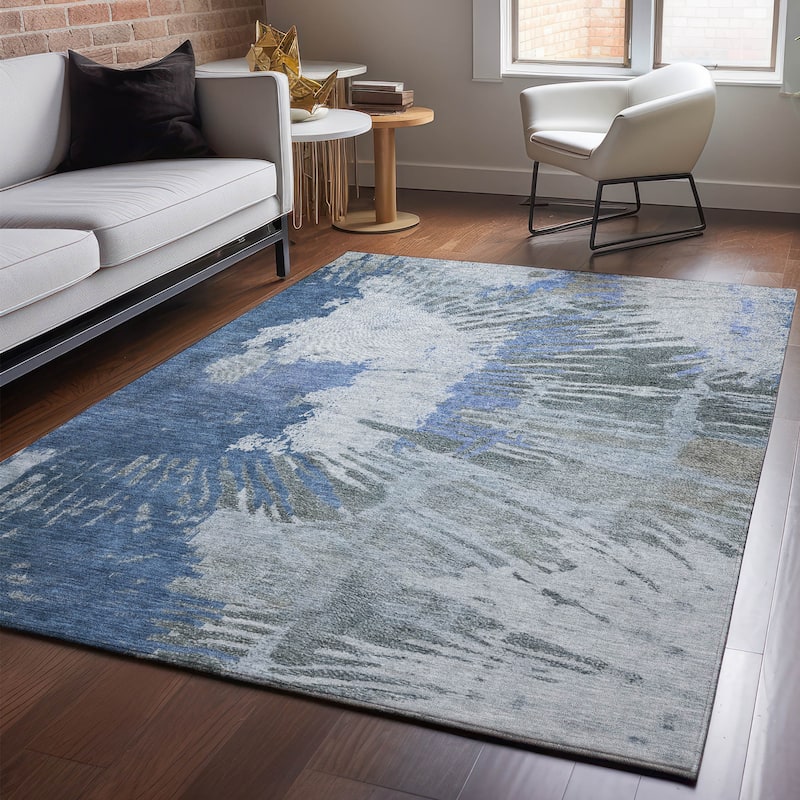 Premium Washable Super Soft Abstract Palmer Mayfield Rug - Blue - 5' x 7' 6" - Rectangle
