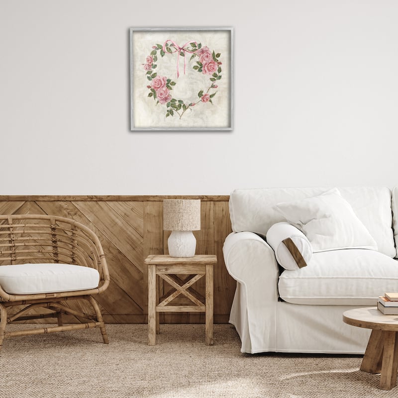 Stupell Garden Heart Wreath Framed Giclee Art Design By Sally Swatland