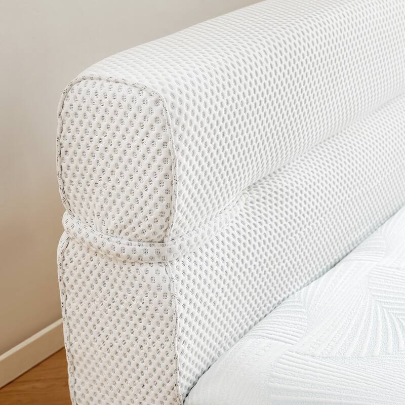 Homy Casa All in One Bed, Mattress + Frame, Cool Ice Silk Stretch Fabric, Motion Isolation, No Assembly, Full, Queen, King