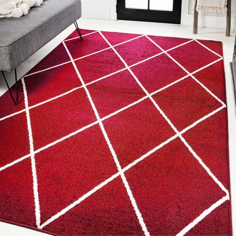 JONATHAN Y Viscon Minimalist Diamond Trellis Area Rug