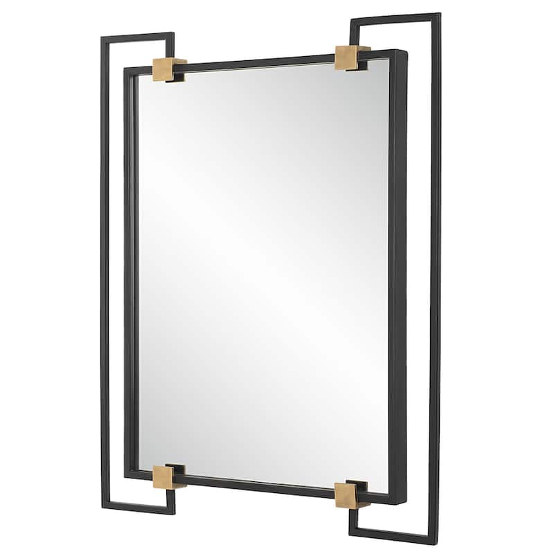 Uttermost 09957 Ivey 32-1/2" W x 42" H Square Framed Bathroom Mirror