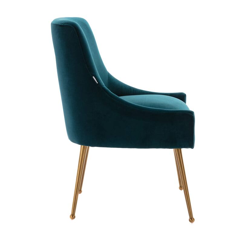 Clihome Stainless Steel Frame Dining Velvet Side Chairs(Set of 2)