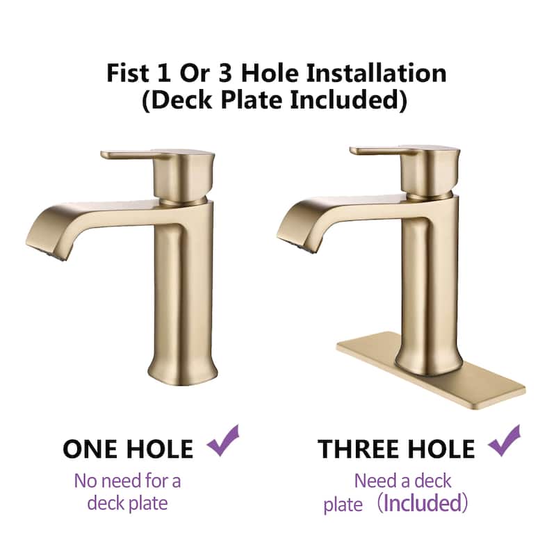 YASINU Single Handle Bathroom Vanity Sink Faucet w/ Pop up Drain Assembly