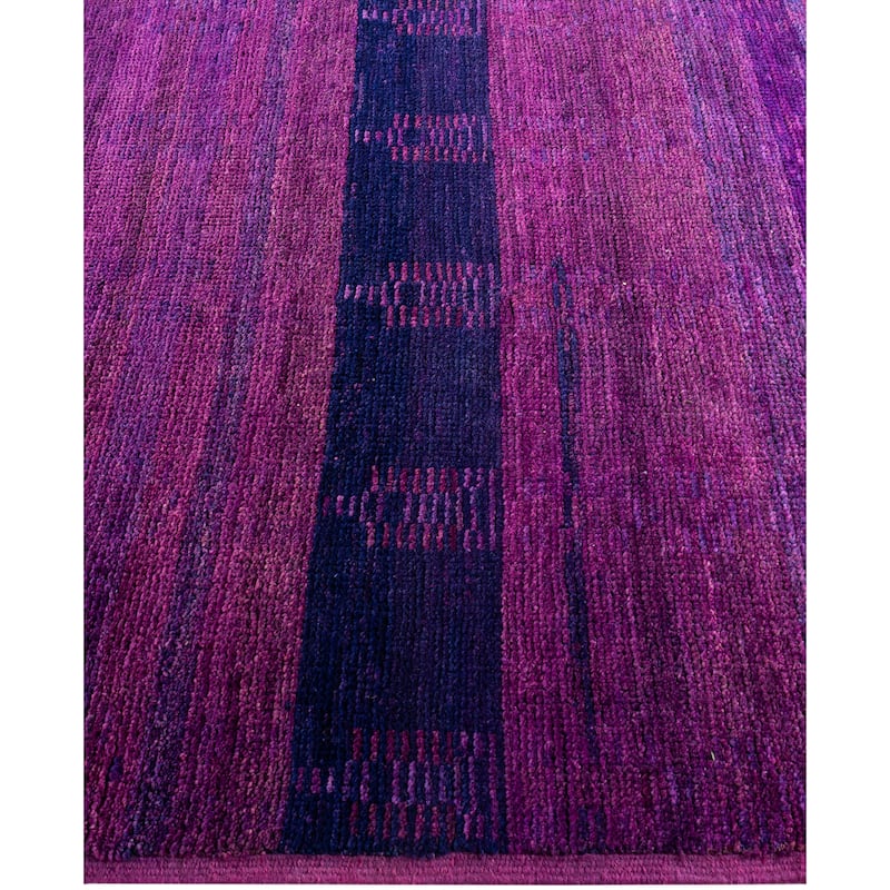 Overdyed One-of-a-Kind Hand-Knotted Area Rug - Purple - 3' 9" x 6' 1"