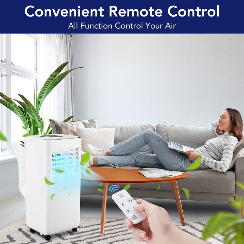 10000BTU Portable Air Conditioner with Remote Control, Energy-Efficient Cooling for 450 Sq.Ft