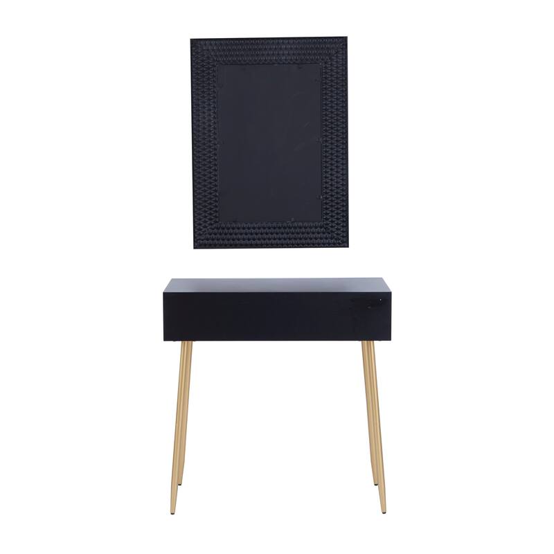Wood Contemporary Console Table with Mirror (Set of 2) - S/2 31", 31"H